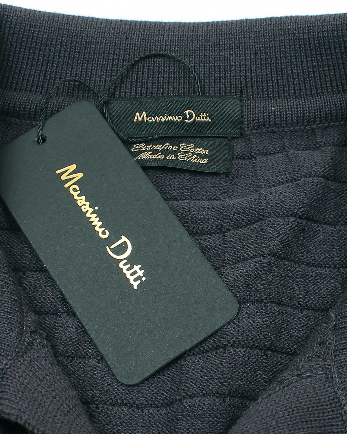 Men's Knitted Block Polo Shirt - Grey