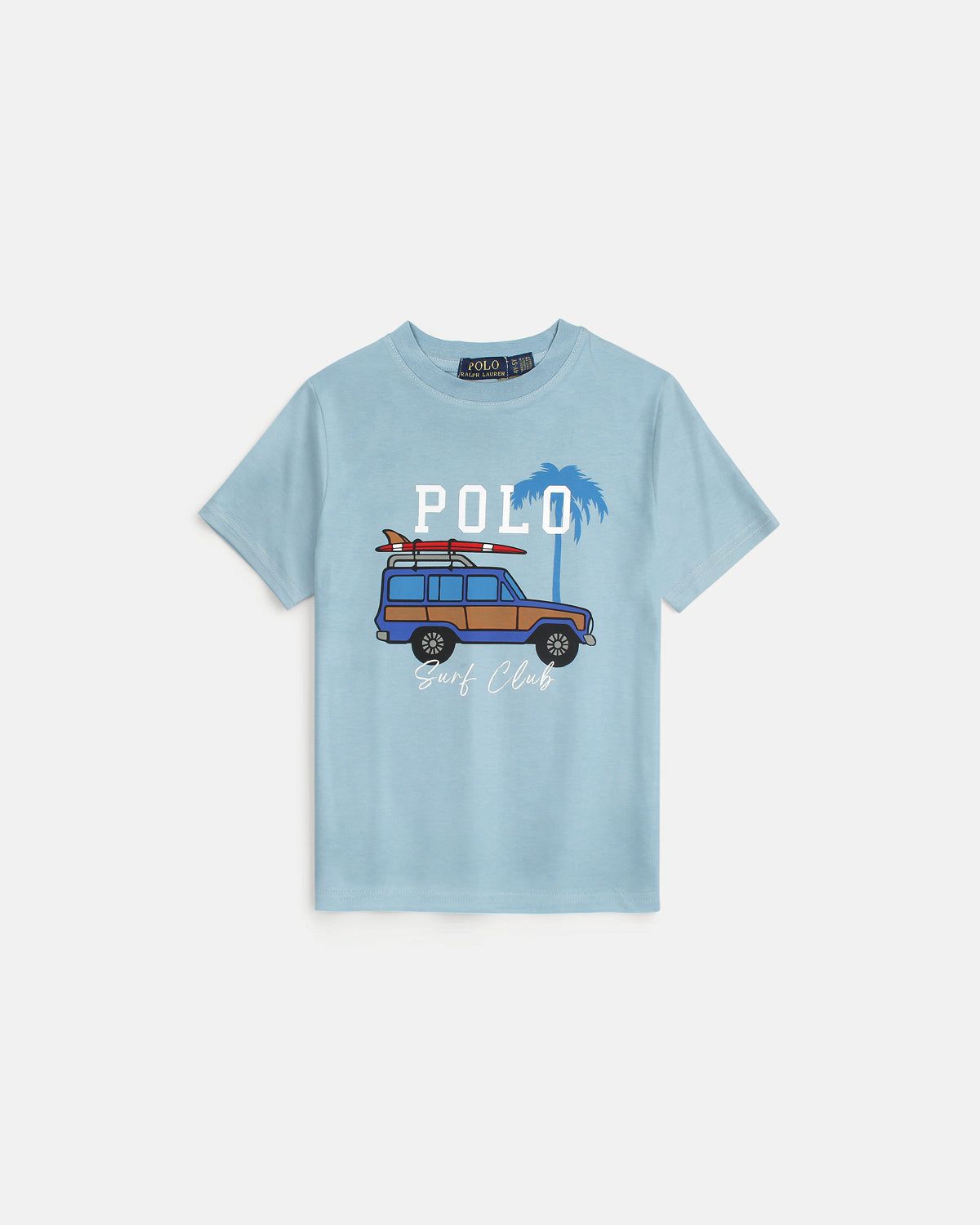 Exclusive Kids Polo Car Tee - Sky Blue