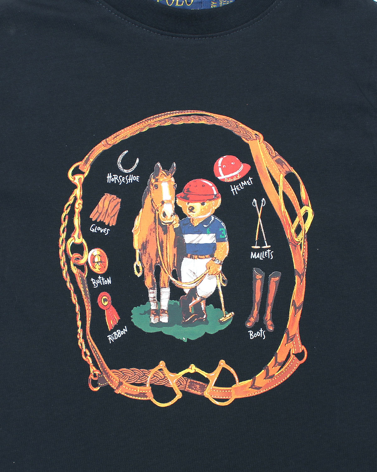 Premium Kids Pony Bear T Shirt - Navy Blue