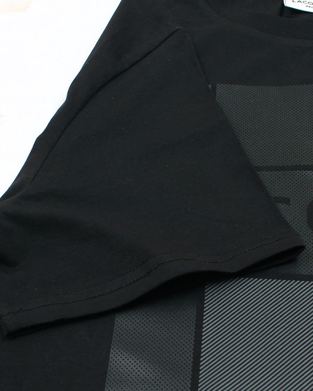 Men's Lac Graphic Grid T Shirt - Black