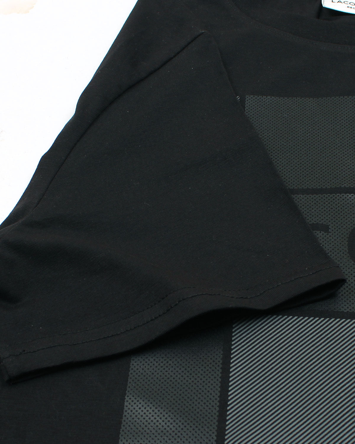 Men's Lac Graphic Grid T Shirt - Black