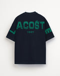 Lac. Men's Oversized Graphic Logo T-Shirt – Navy Blue