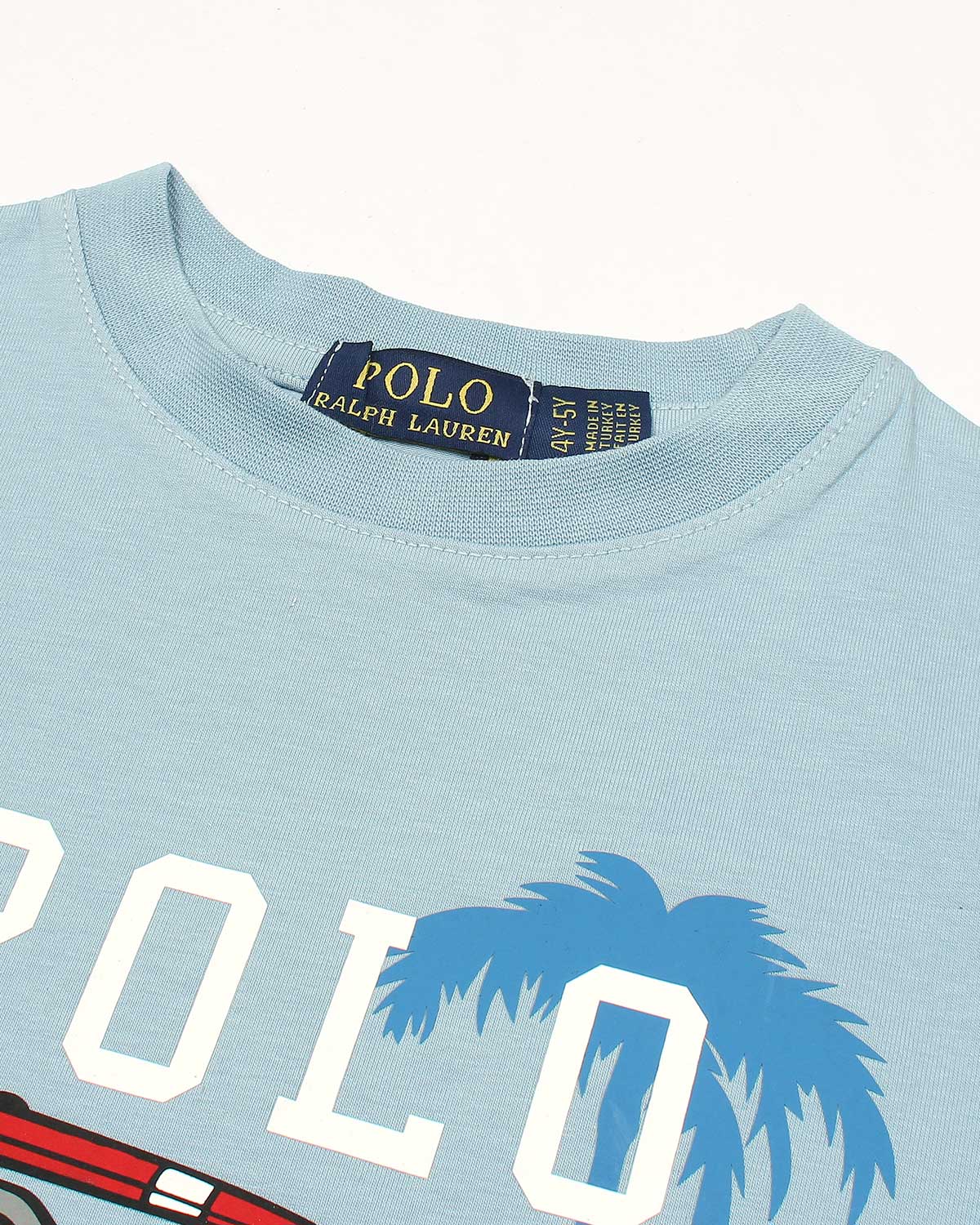 Exclusive Kids Polo Car Tee - Sky Blue