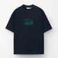 Lac. Men's Oversized Graphic Logo T-Shirt – Navy Blue