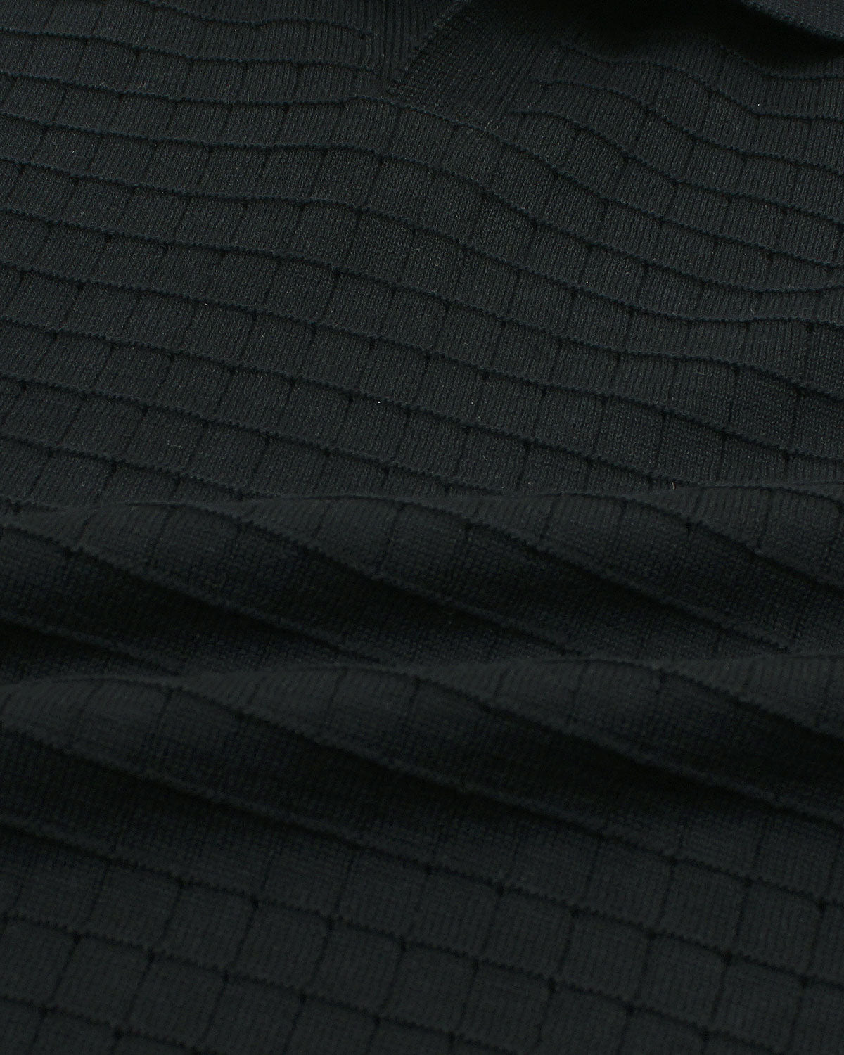 Men's Knitted Block Polo Shirt - Black
