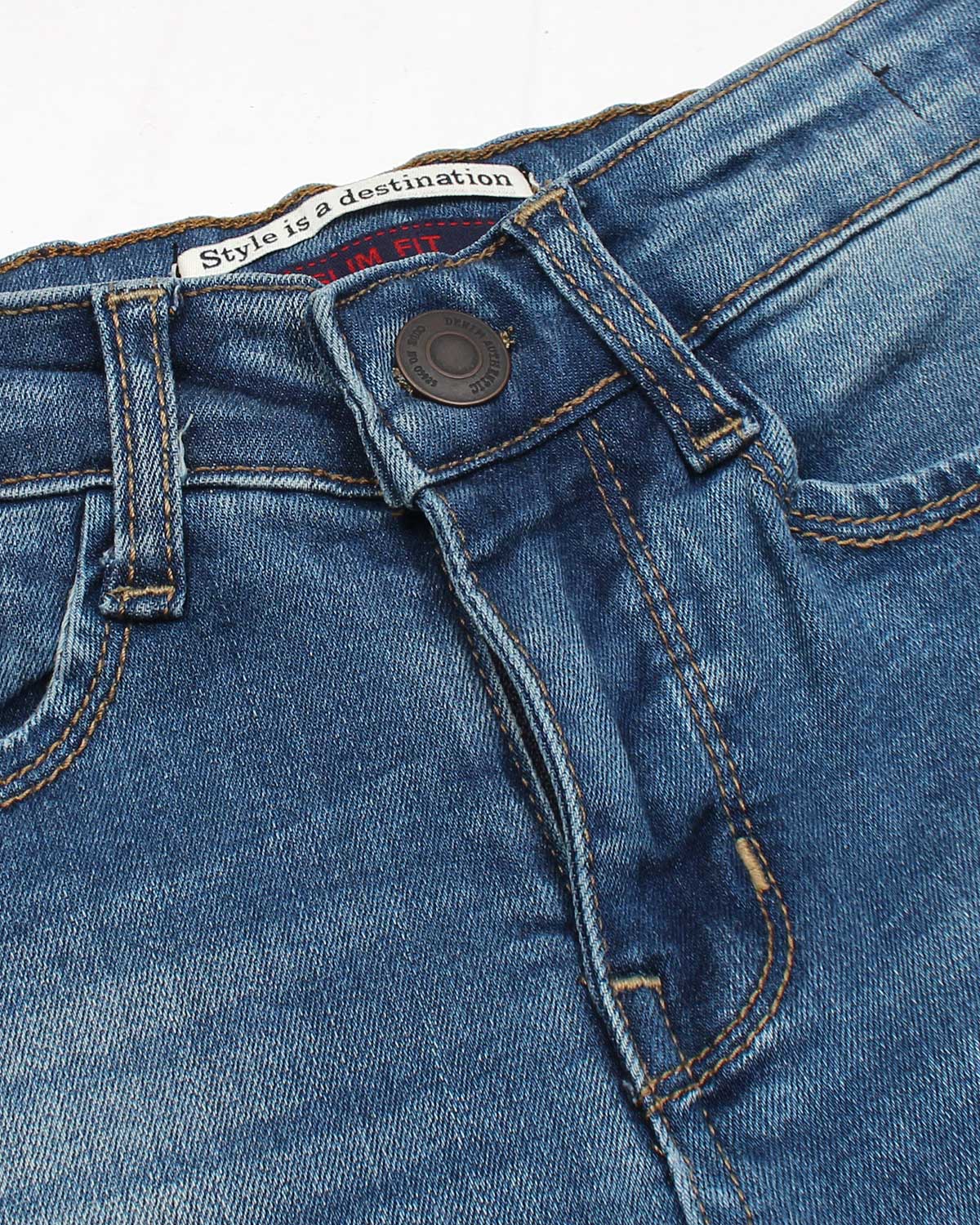 Premium Kids Denim Pants - Medium Blue