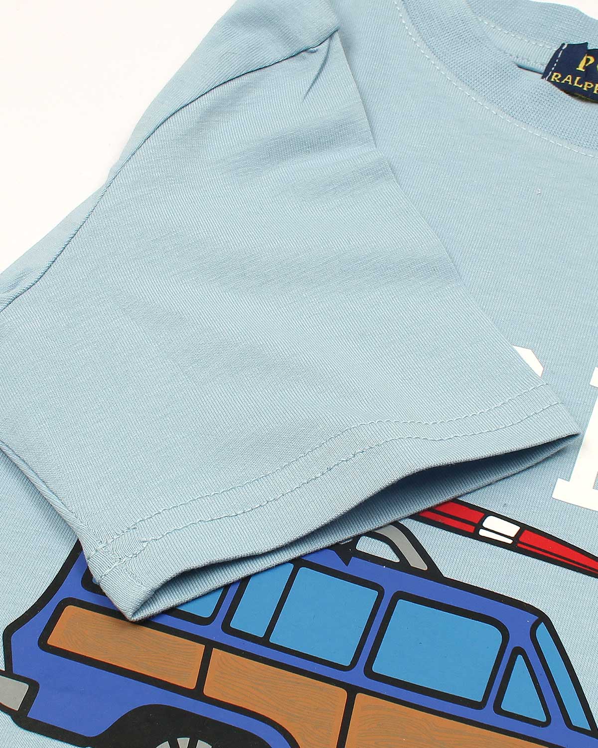 Exclusive Kids Polo Car Tee - Sky Blue