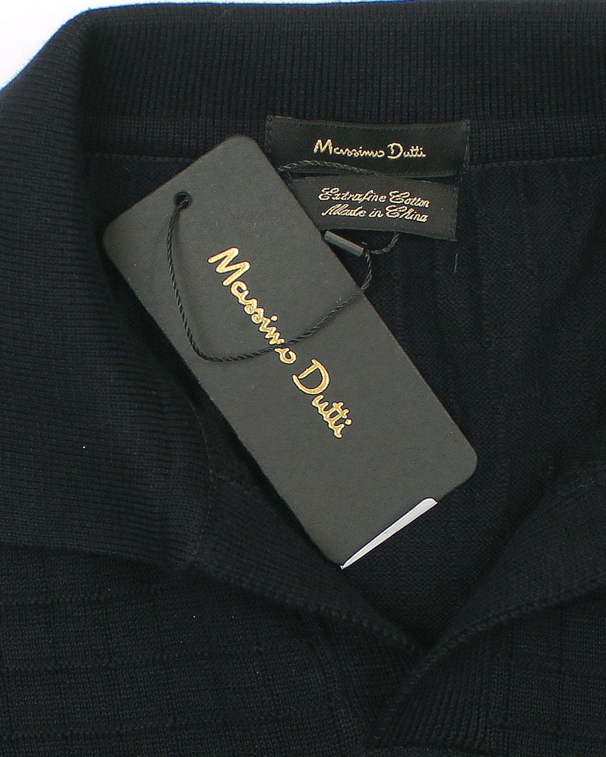 Men's Knitted Block Polo Shirt - Black
