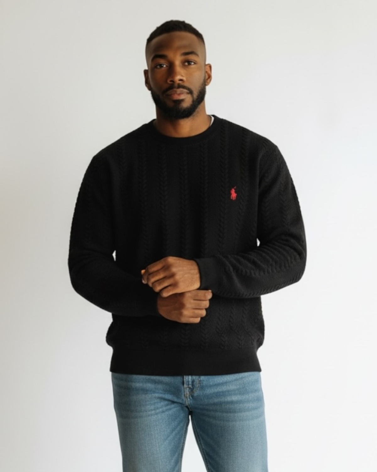 Premium Men's Fleece Sweater - Black