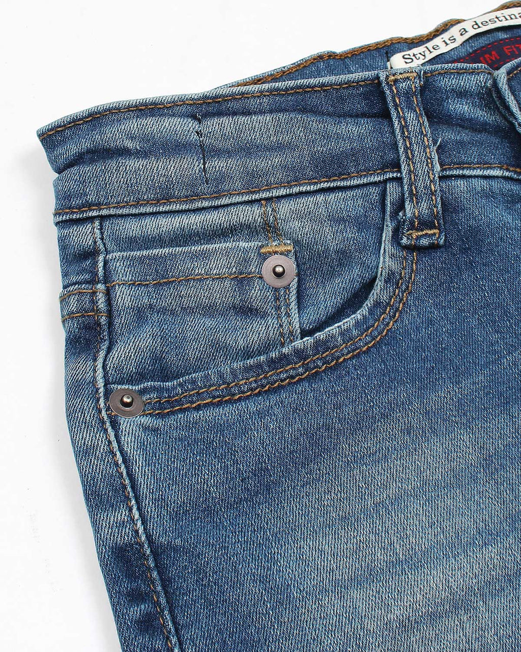 Premium Kids Denim Pants - Medium Blue