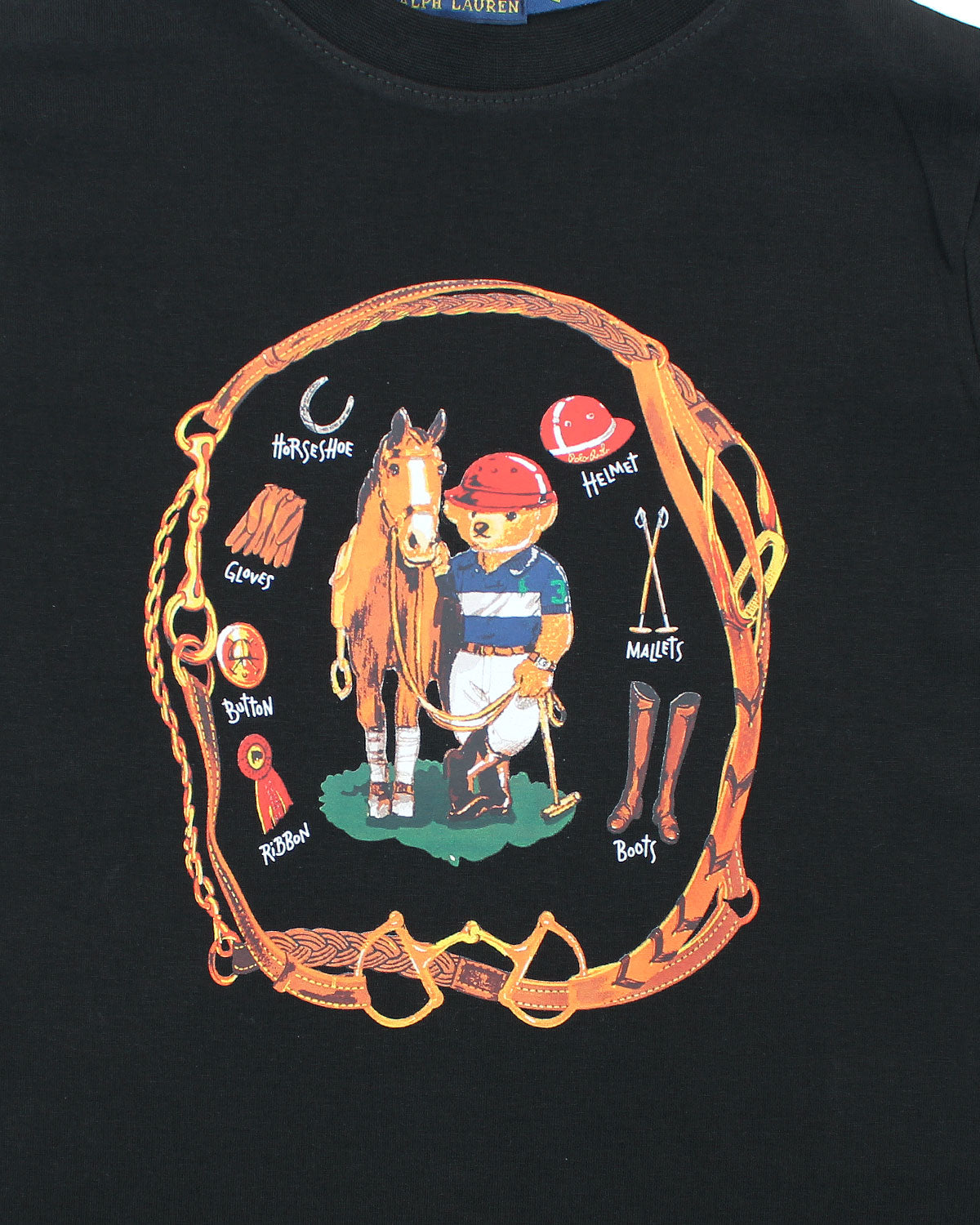 Premium Kids Pony Bear T Shirt - Black