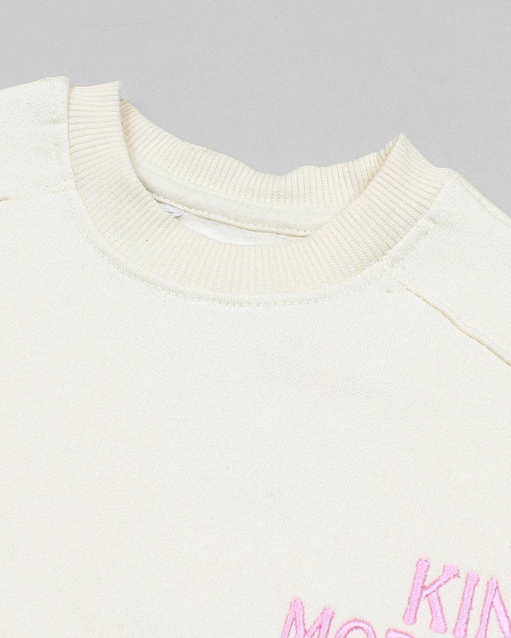 Premium Fleece Kids Tracksuit - White & Grey