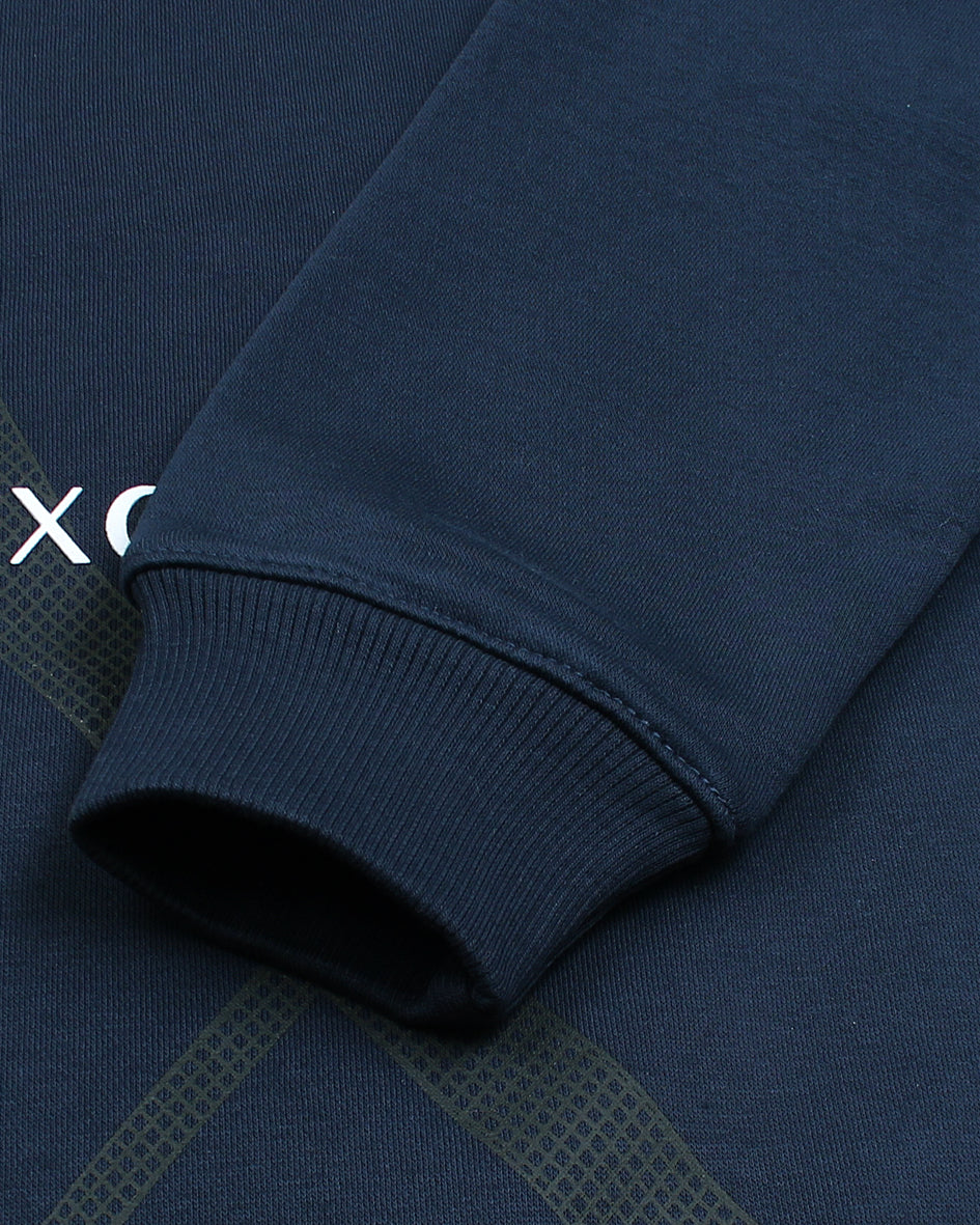 Premium A-X Printed Sweat - Navy Blue