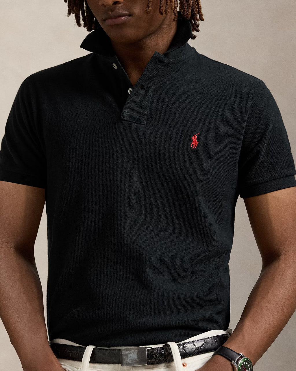 Iconic Mesh Men Polo Shirt - Black