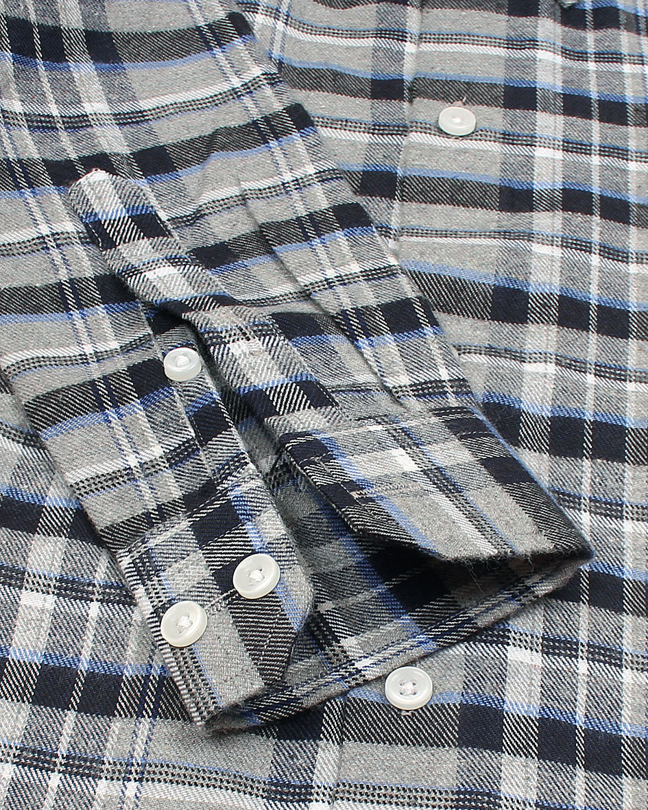 Kids Woven Checkered Shirt - Grey