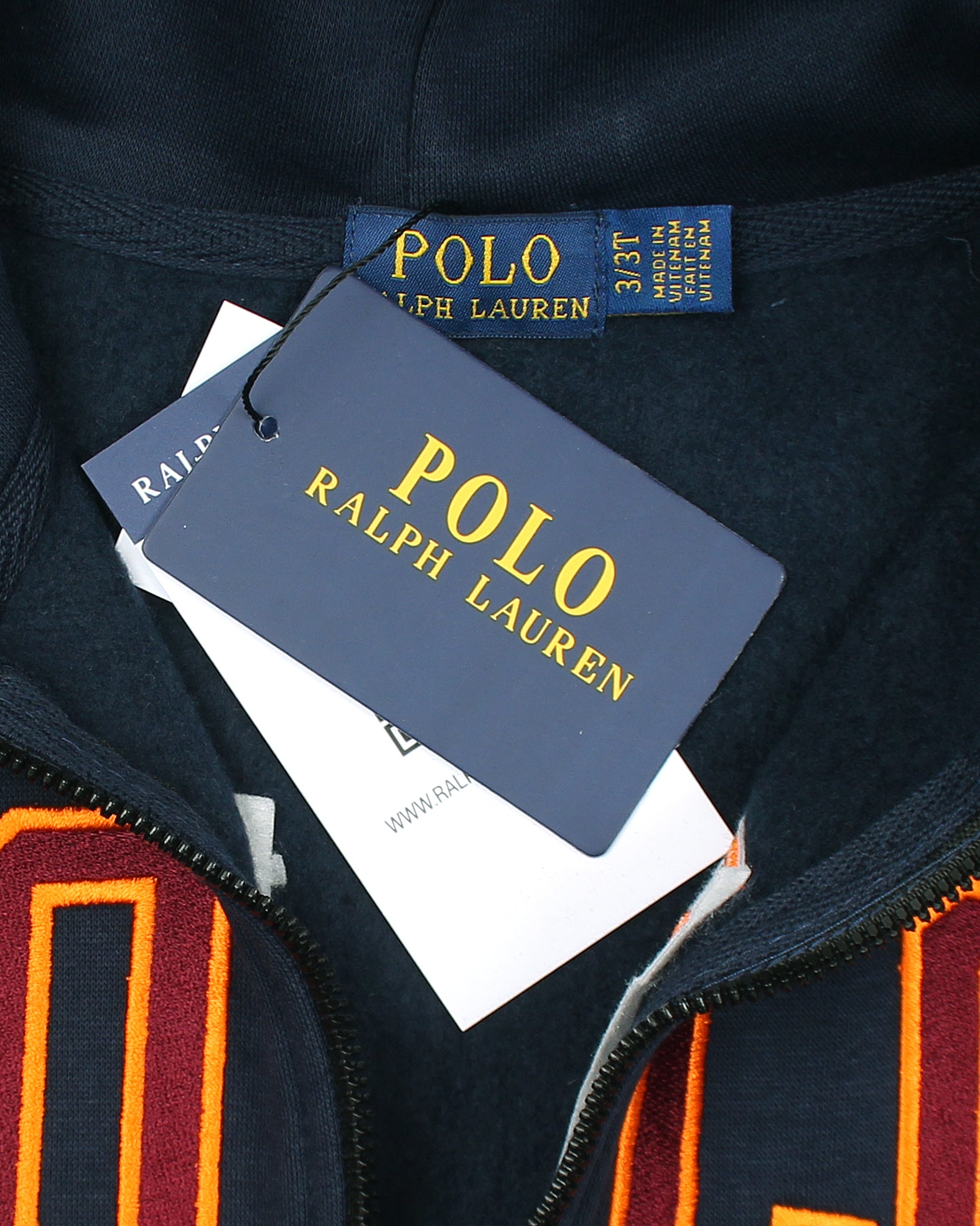 Premium Kids Polo Zipper Hoddie - Navy Blue