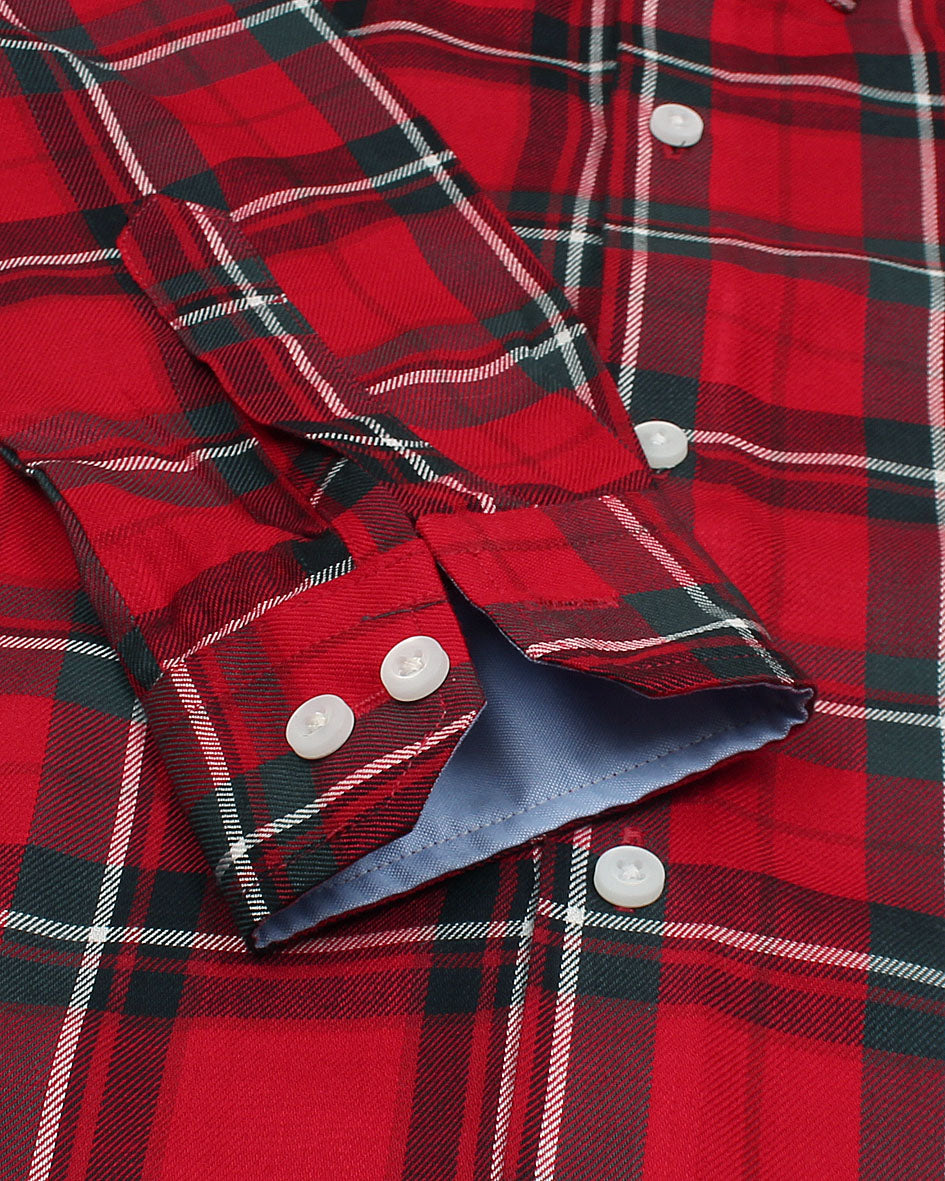 Kids Complex Checkered Shirt - Red