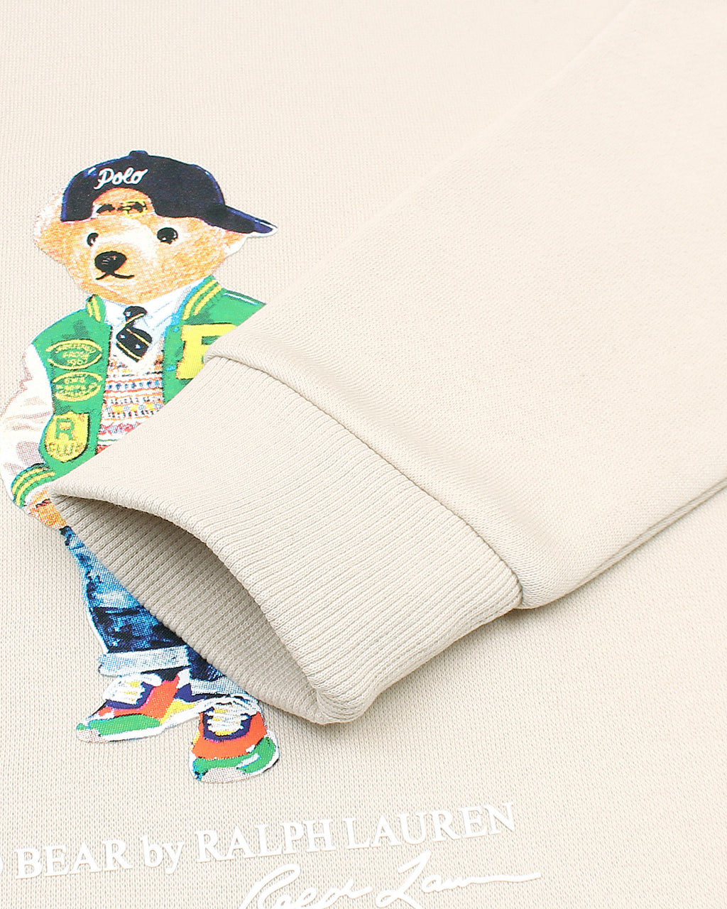 Kids Iconic Green Bear Sweat - Off White