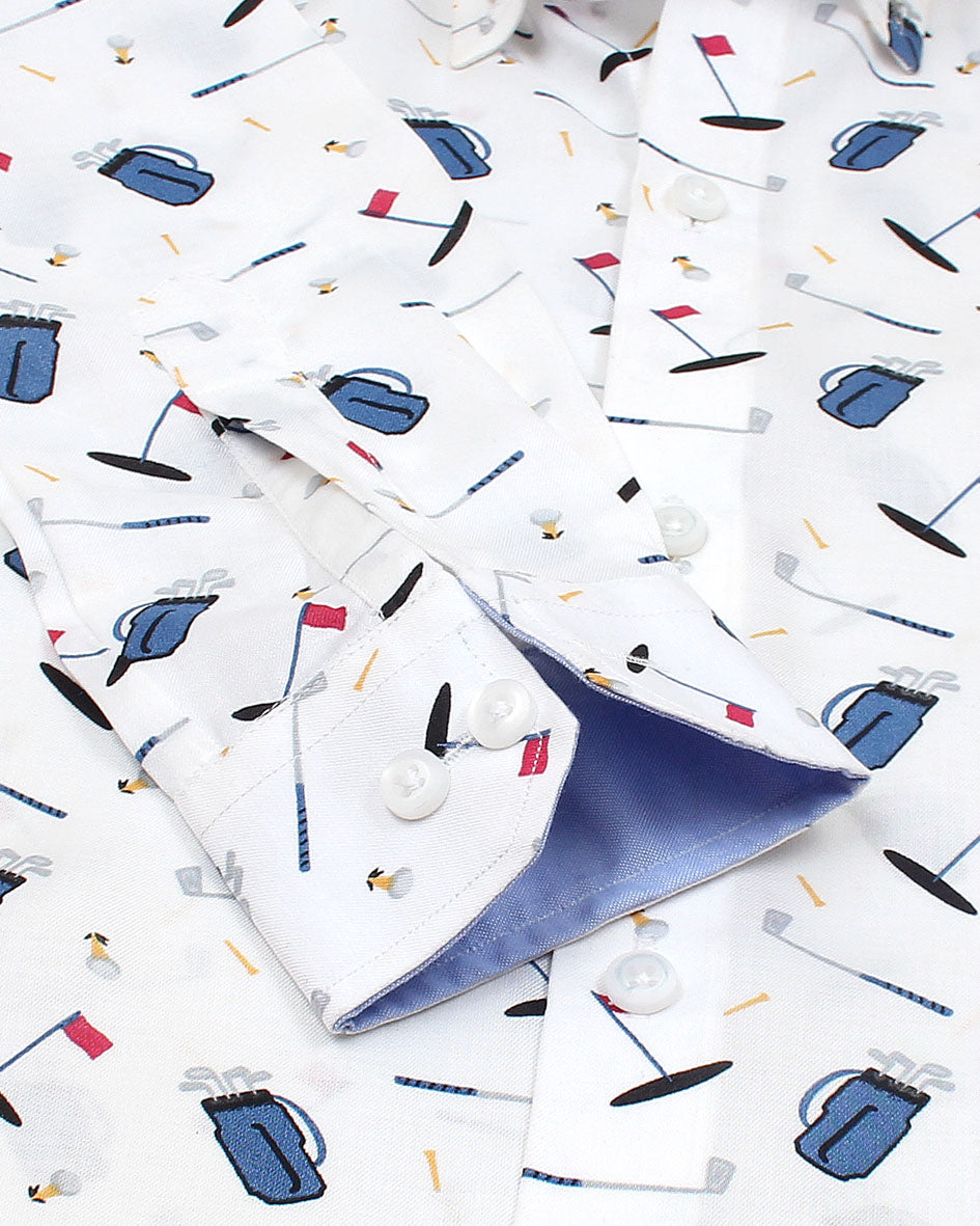 Kids Multi Printed Shirt - White