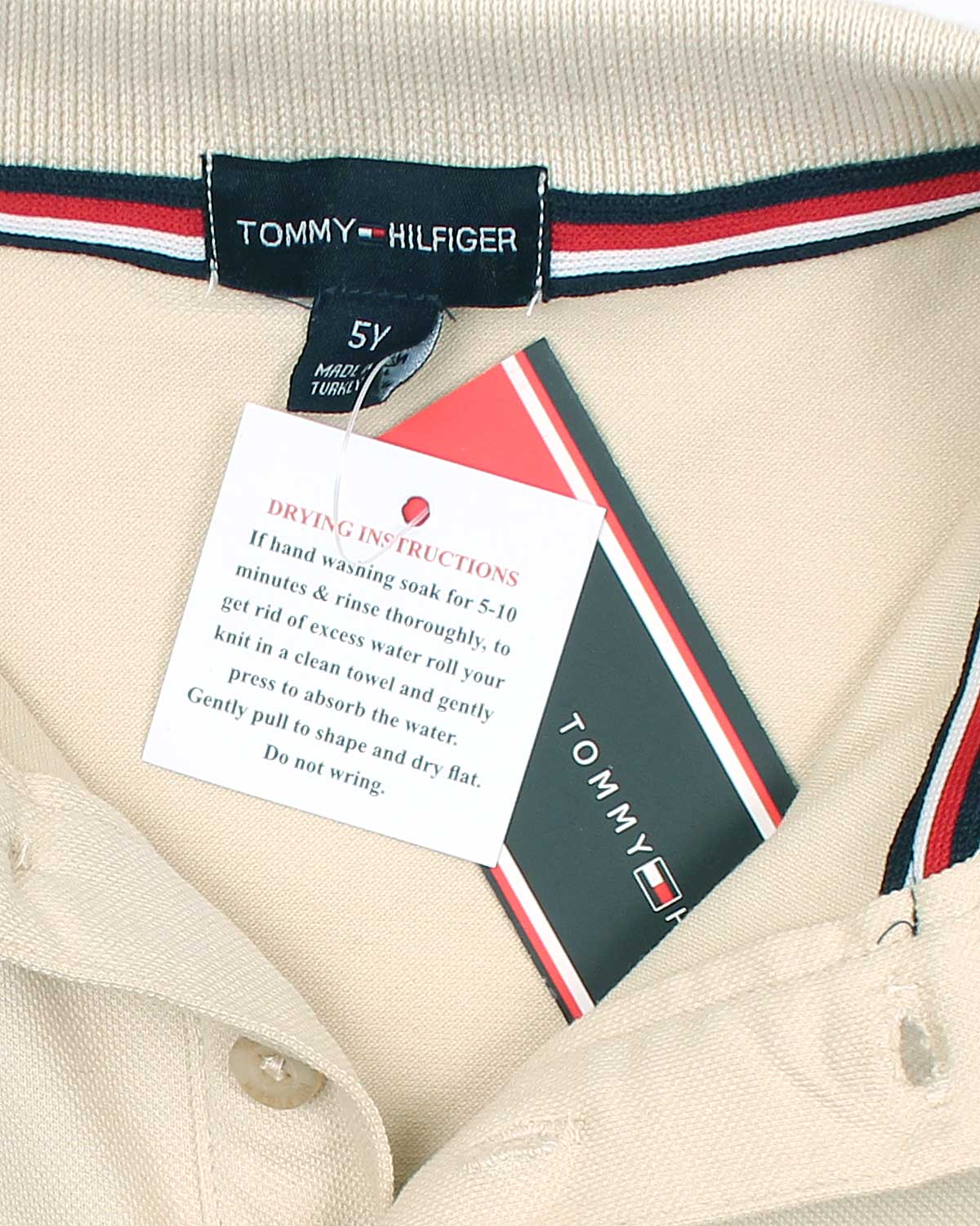 Kids Tommy Lined Polo - Off White