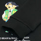 Kids Iconic Green Bear Sweat - Black