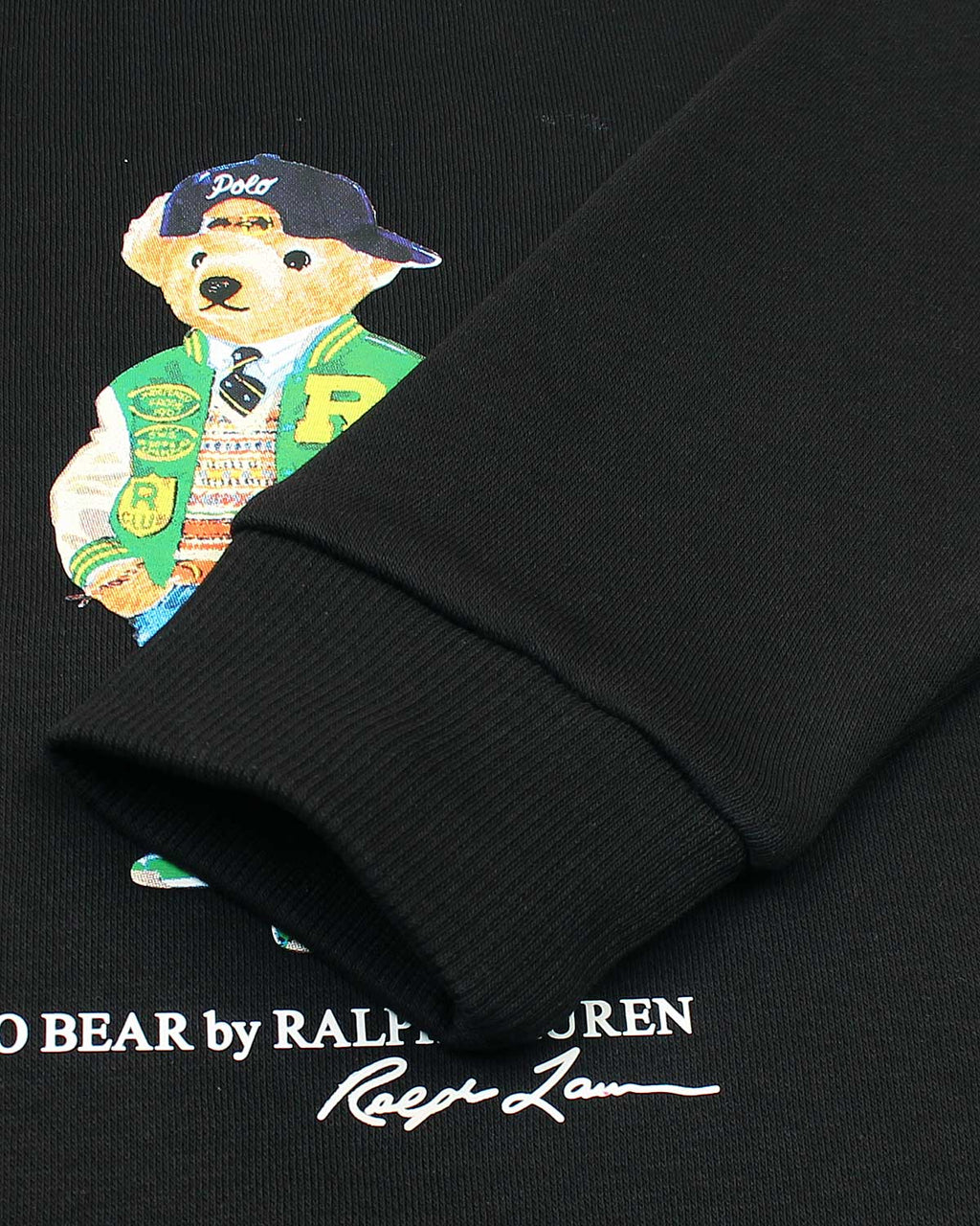 Kids Iconic Green Bear Sweat - Black