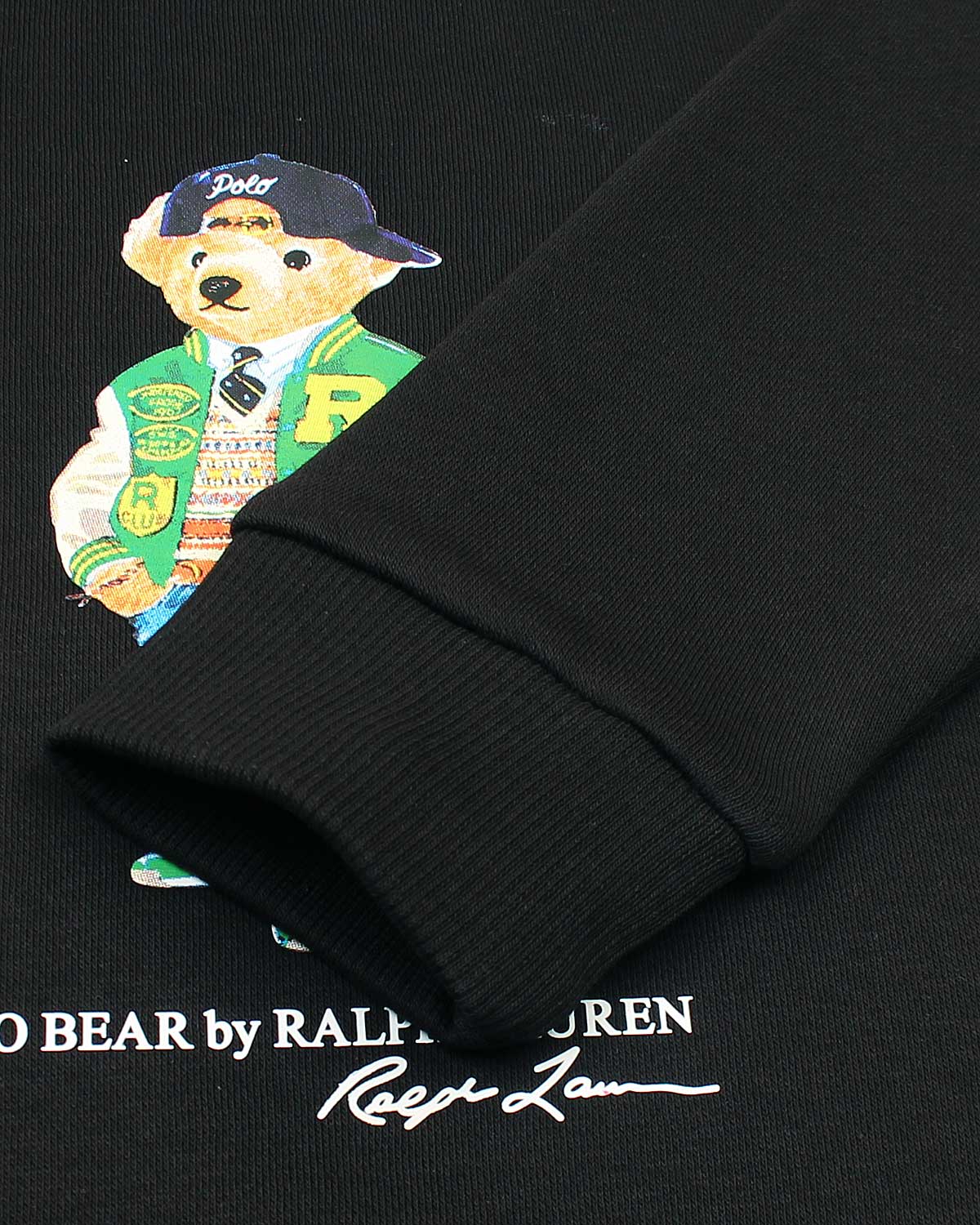 Kids Iconic Green Bear Sweat - Black