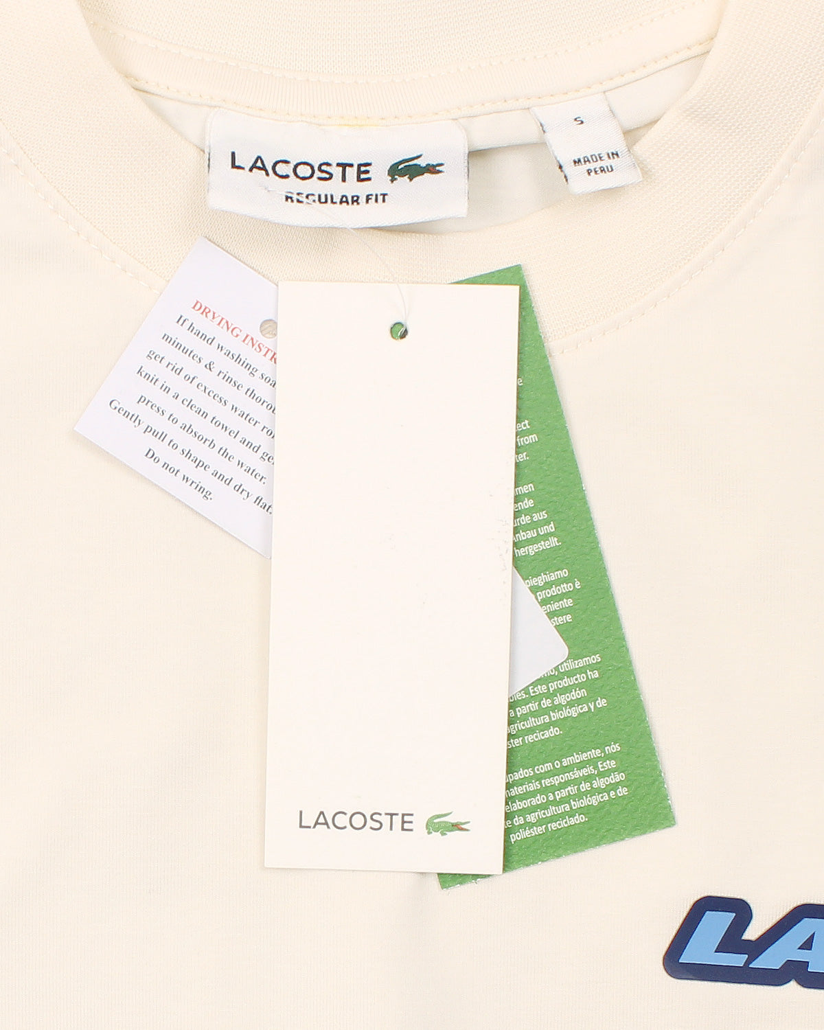 Men's Oversized Basic Lac. T Shirt - Off White