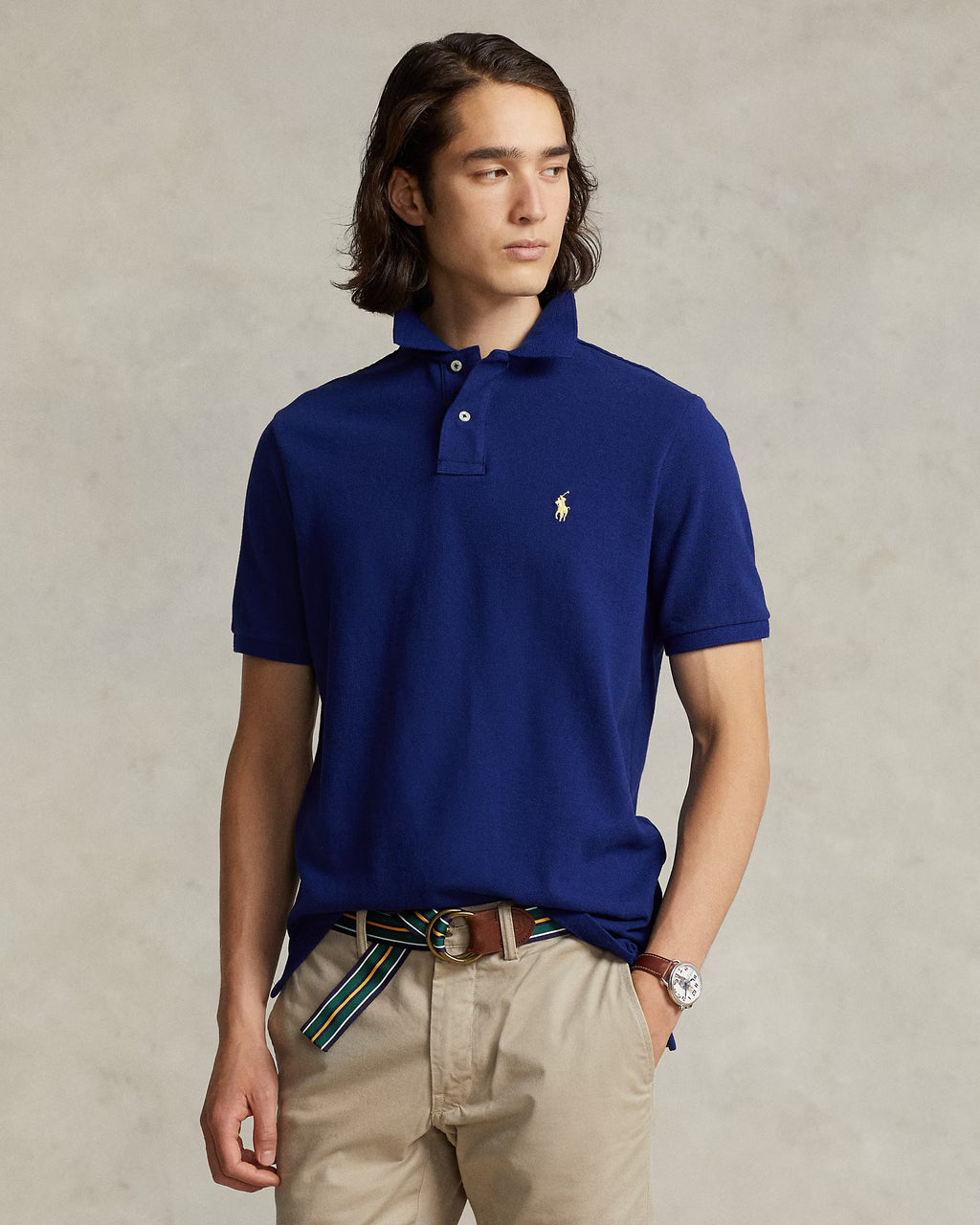 Iconic Mesh Men Polo Shirt - Navy Blue