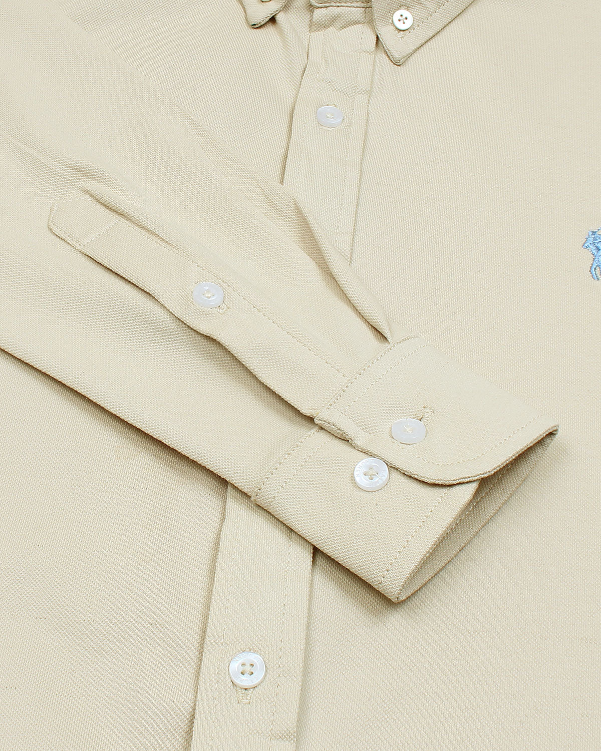 Premium Mesh Pique R/L Men Oxford Shirt - Off White