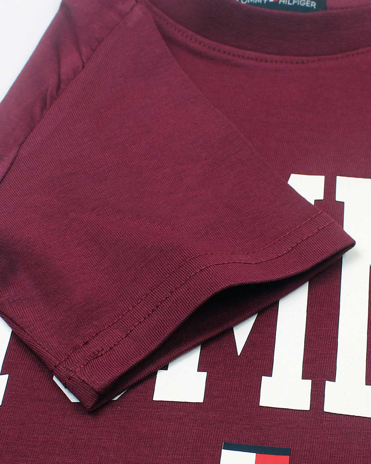 Kids Tom. Flag T Shirt - Maroon