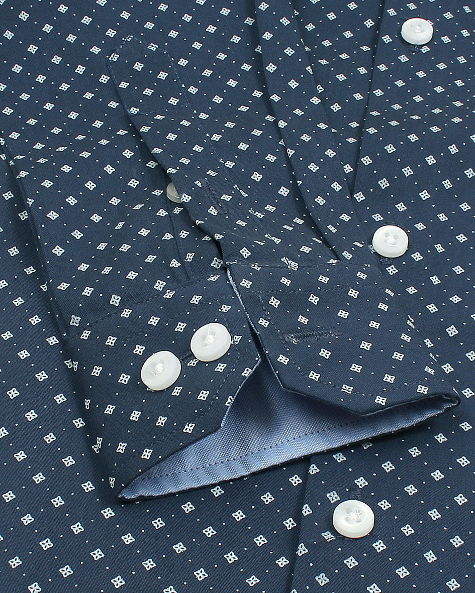 Kids Polka Printed Shirt - Navy Blue