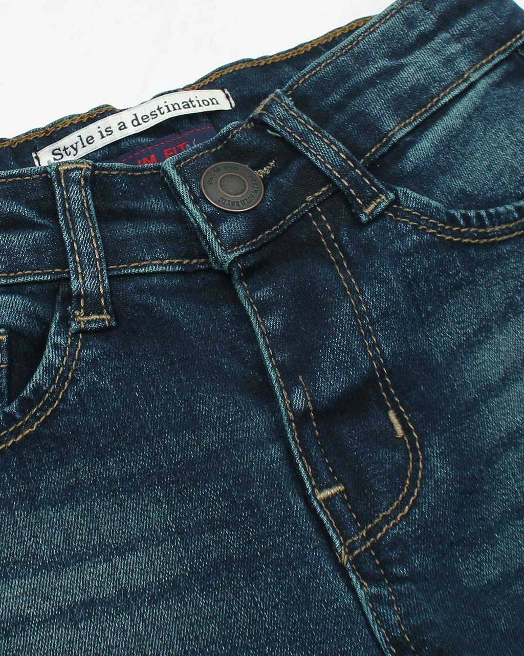 Premium Kids Denim Pants - Greenish Wash