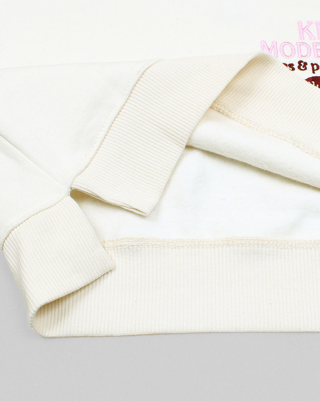 Premium Fleece Kids Tracksuit - White & Grey