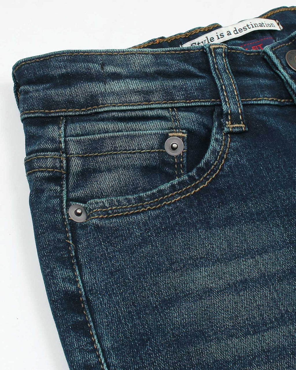 Premium Kids Denim Pants - Greenish Wash