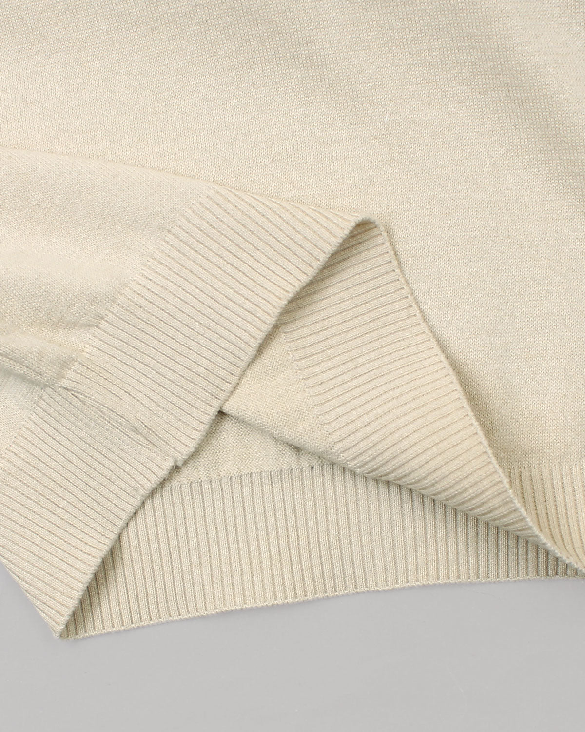 Exclusive Knitted Johny Collar Polo Shirt - Off White