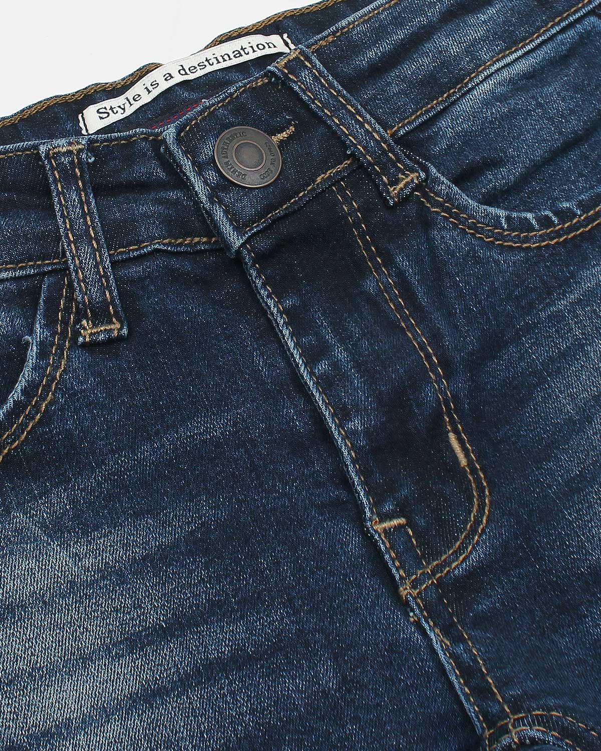 Premium Kids Denim Pants - Dark Blue