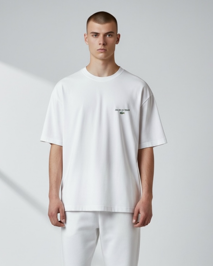Men's Lac. Jeu Set Oversze T Shirt - White