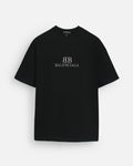 Balen. Oversized Motive Men Tee Shirt - Black