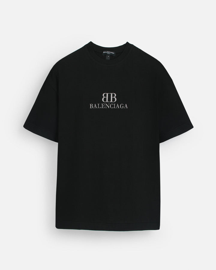 Balen. Oversized Motive Men Tee Shirt - Black