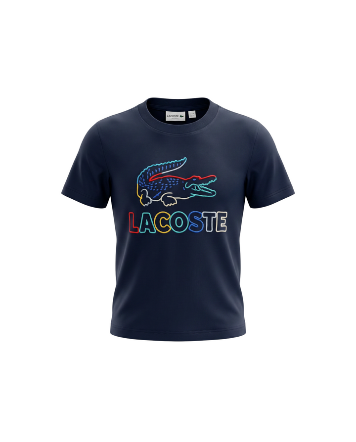 Kids Lac. Multi Logo T Shirt - Navy Blue