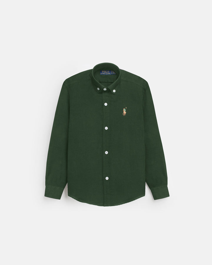 Kids Button Down Oxford Shirt - Green