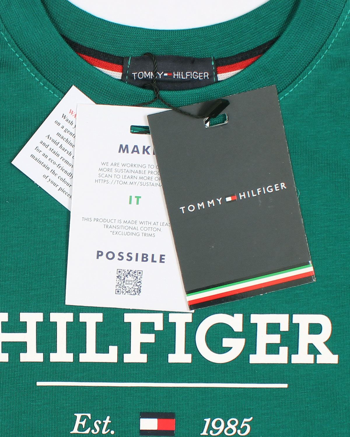 Exclusive Hilfiger Girls Crop Top Tee - Premium Green