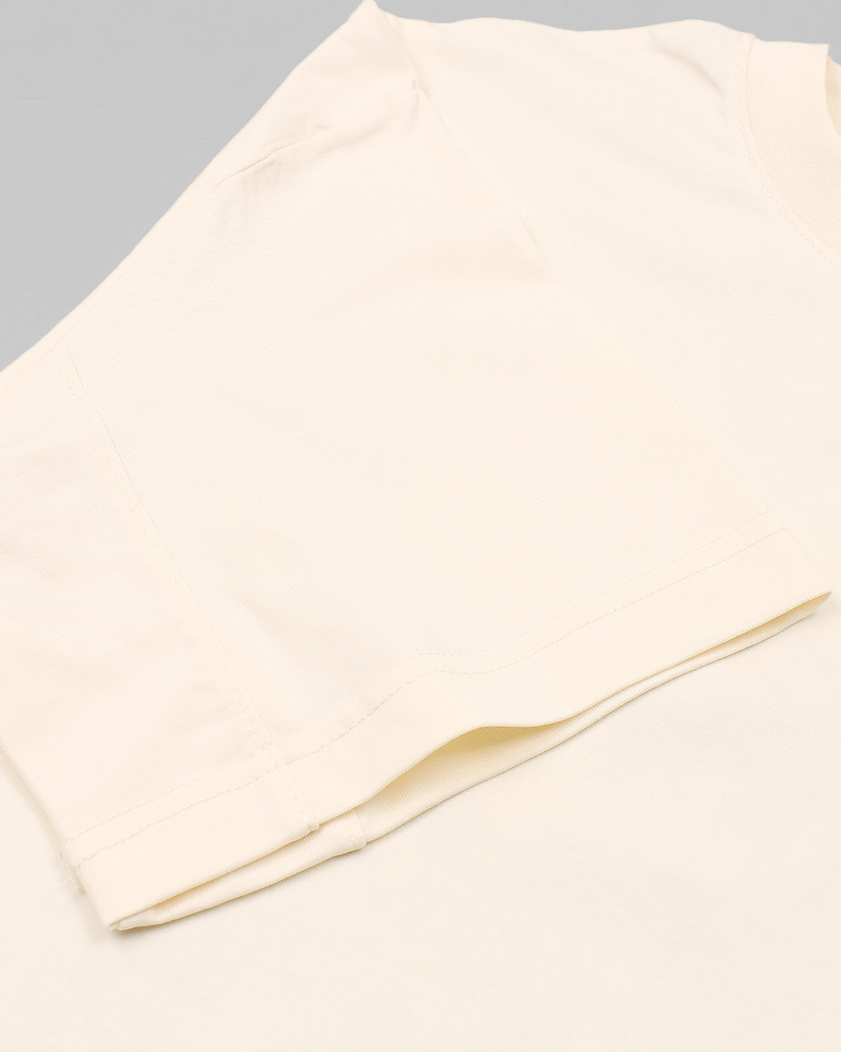 Men's Oversized Basic Lac. T Shirt - Off White