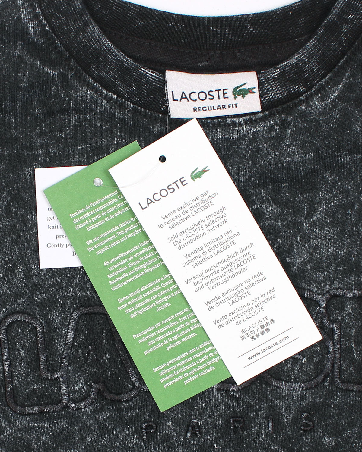 Lac. Baby Girl Acid Wash Cropped T-Shirt - Black