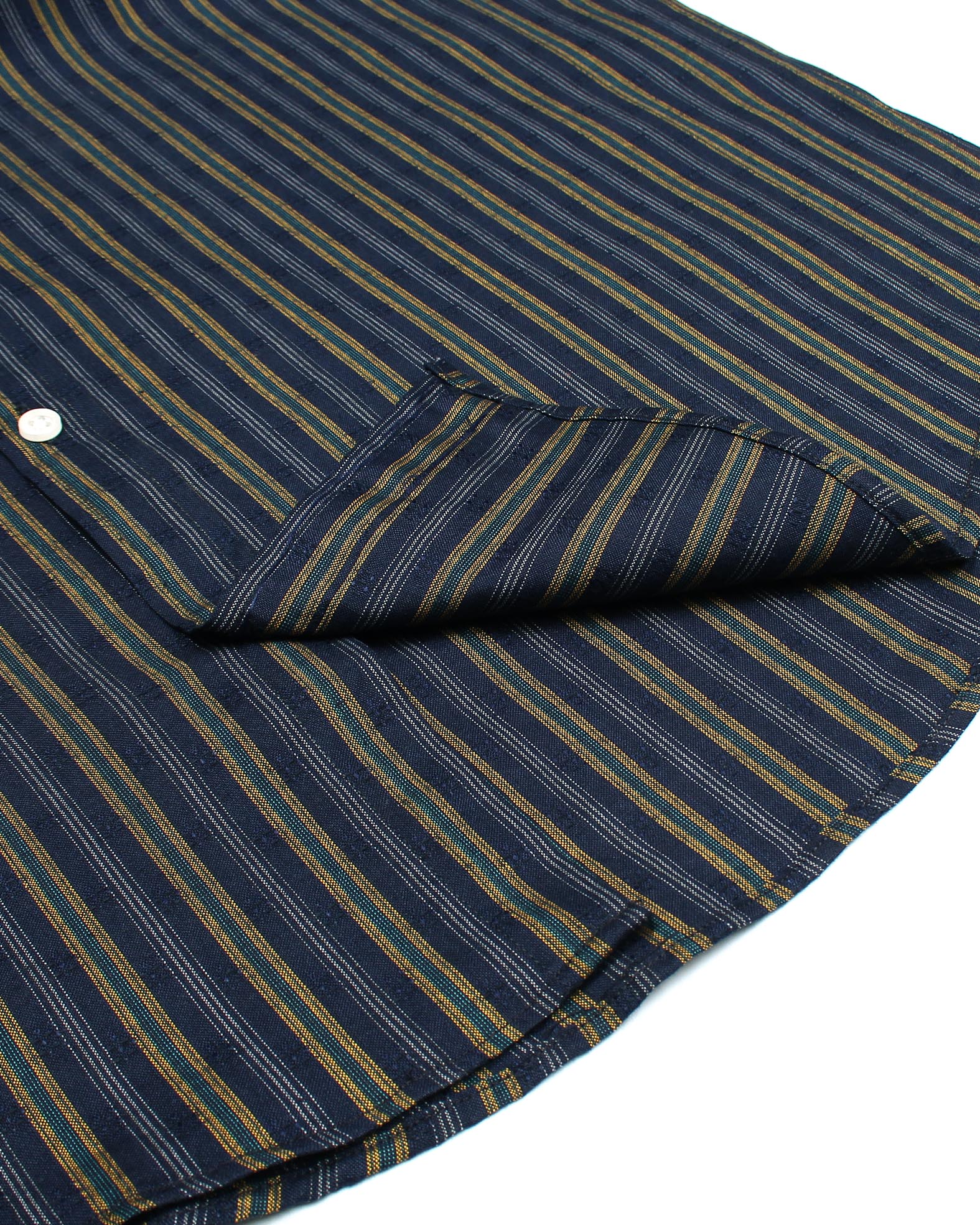 Premium Down Button Lined Shirt - Golden & Blue