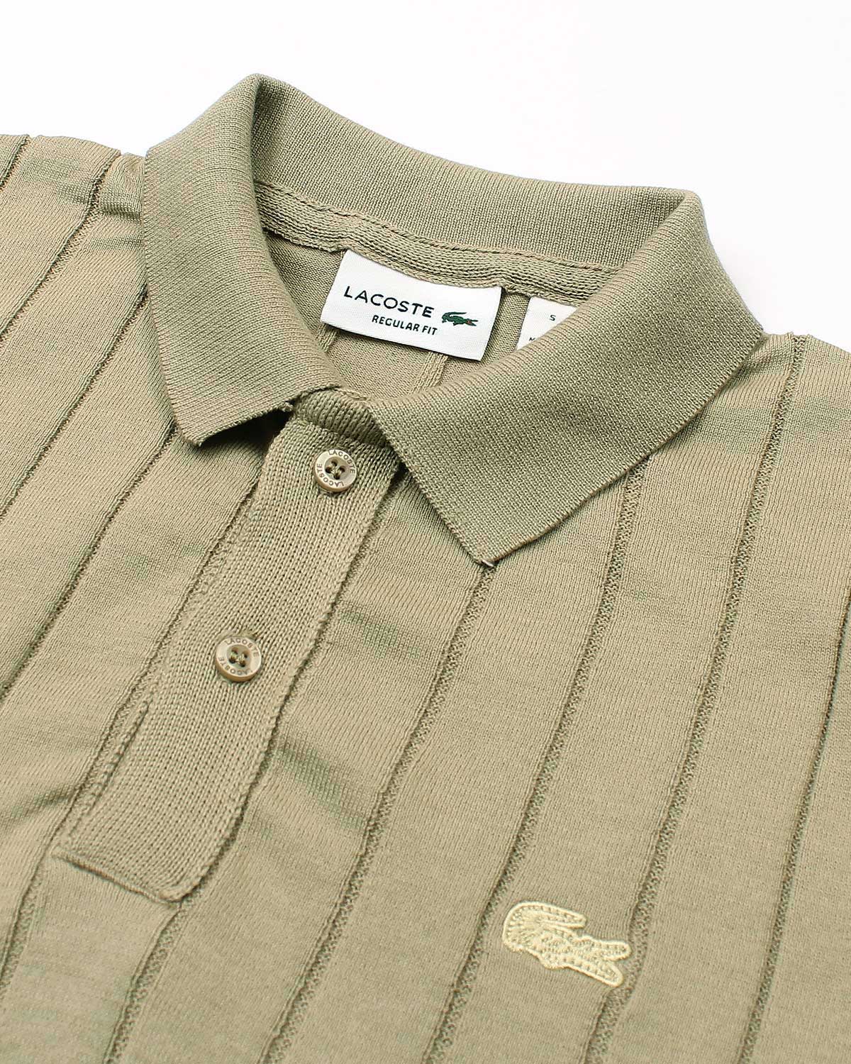 Iconic Lac. Knitted Polo Shirt - Brown