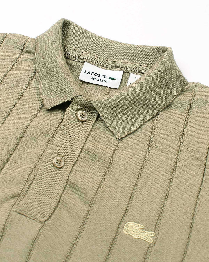 Iconic Lac. Knitted Polo Shirt - Brown
