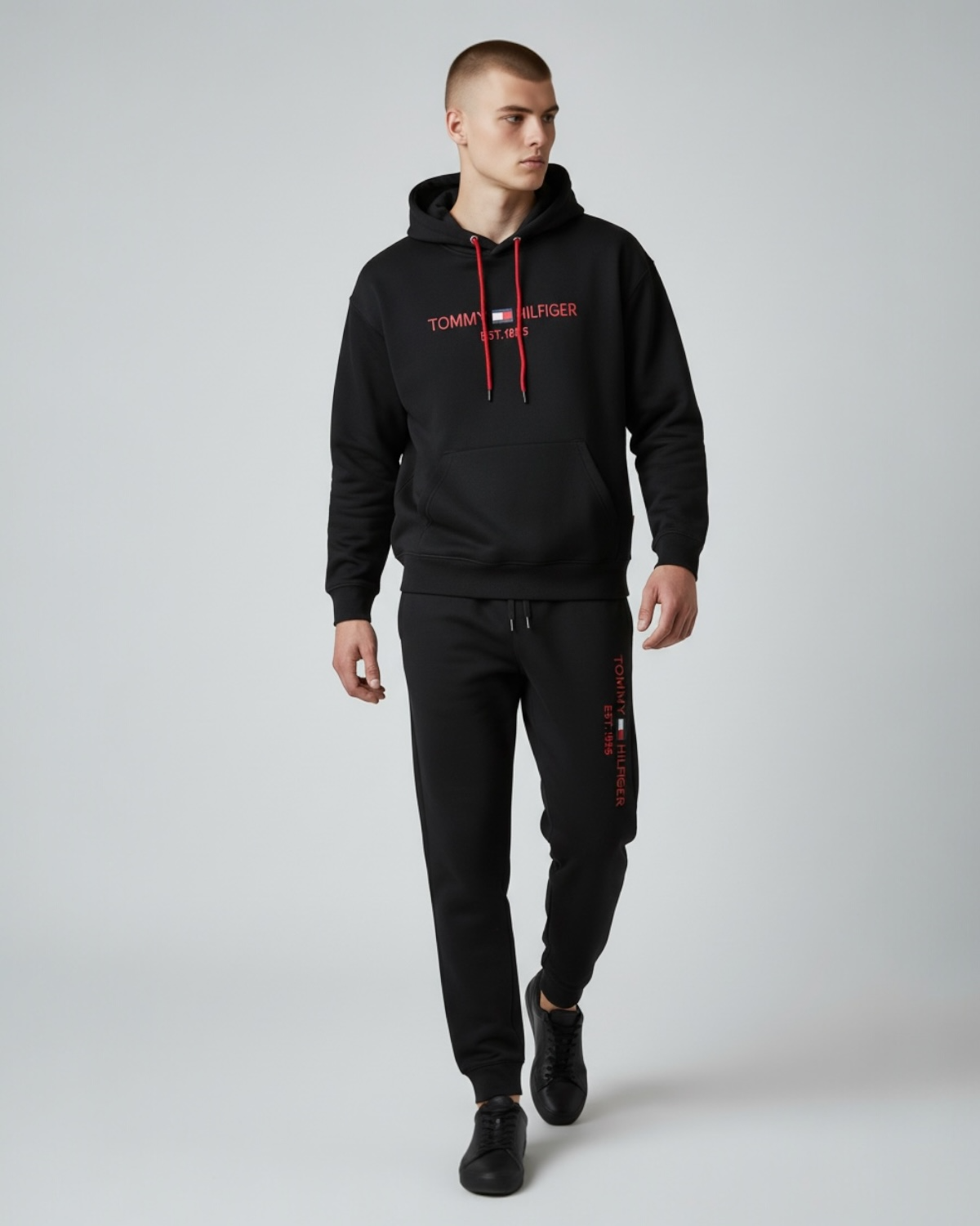 Men's Tom. Fleece Tracksuit - Black