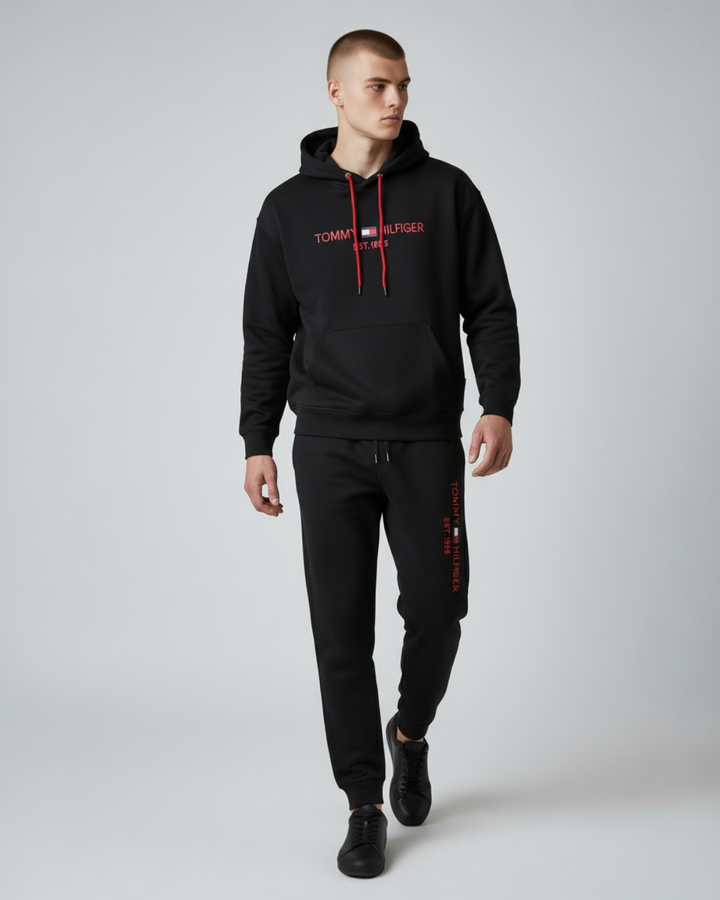 Men's Tom. Fleece Tracksuit - Black